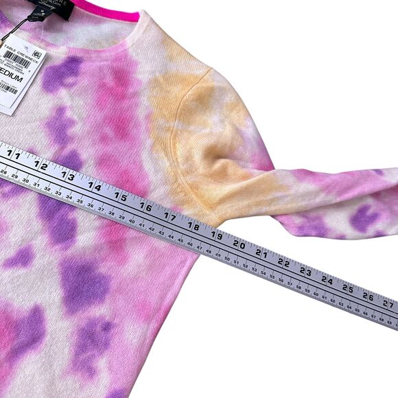Charter Club Table Cashmere Sweater Women’s Medium Bianca Crema Tie-Dye Pink New - Picture 8 of 10
